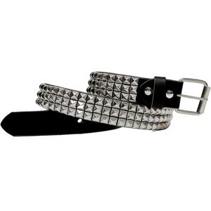 New Genuine Leather Black Studded Belt for Men and Women Size XL